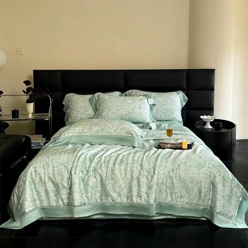 silk luxury bedding Breathable & Soft 600TC Eucalyptus Lyocell Bedding Set - Blue