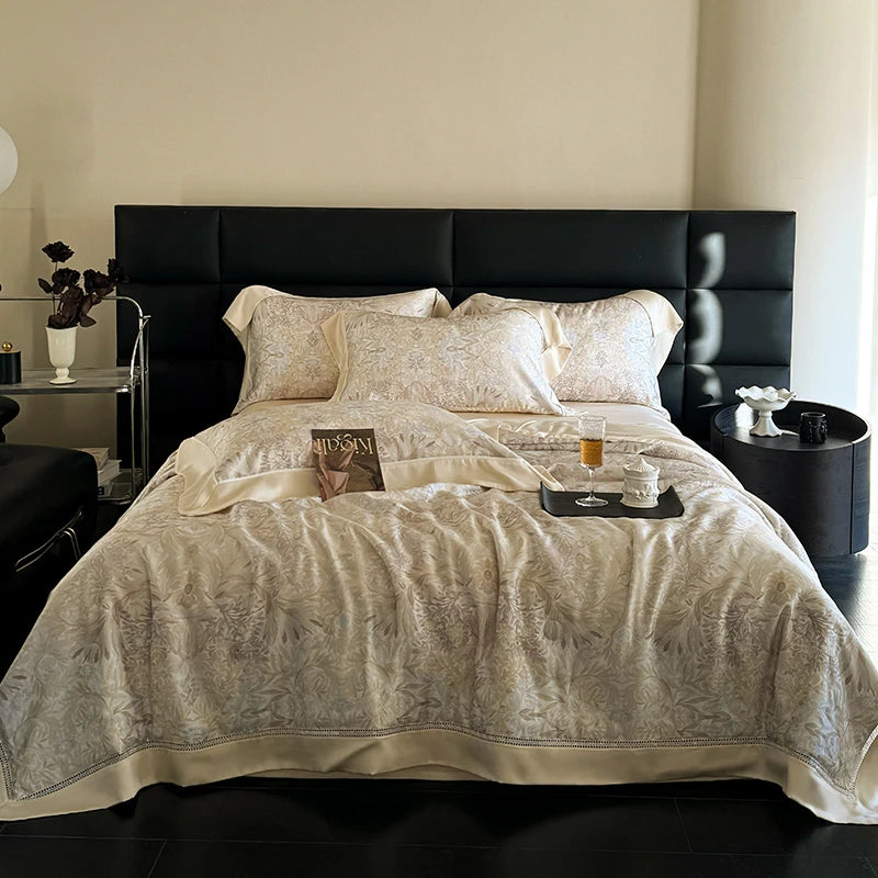 silk luxury bedding Breathable & Soft 600TC Eucalyptus Lyocell Bedding Set - Off White