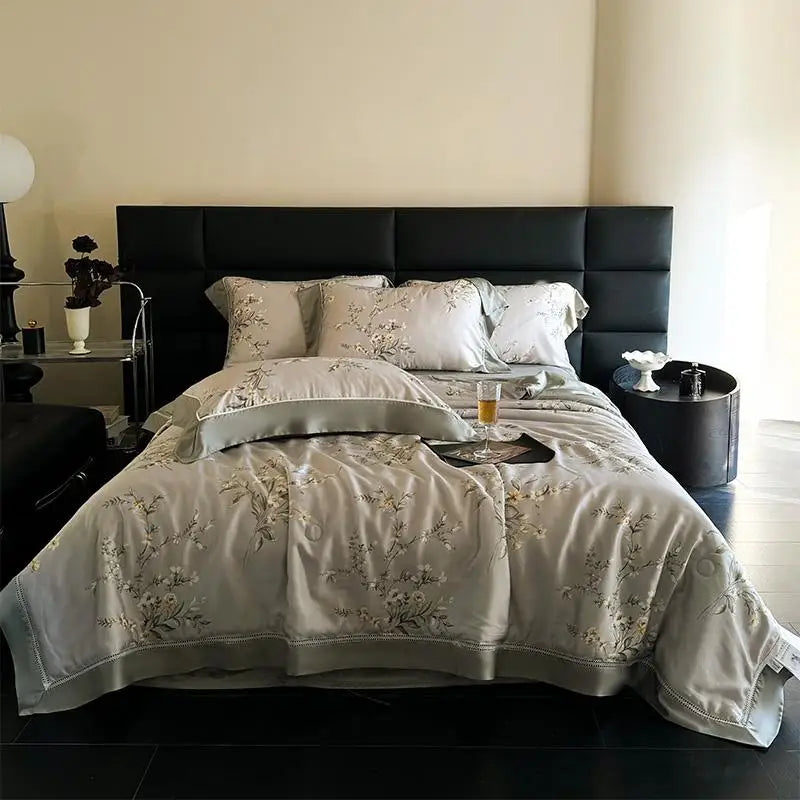 softest luxury bed sheets Breathable & Soft 600TC Eucalyptus Lyocell Bedding Set - Grey