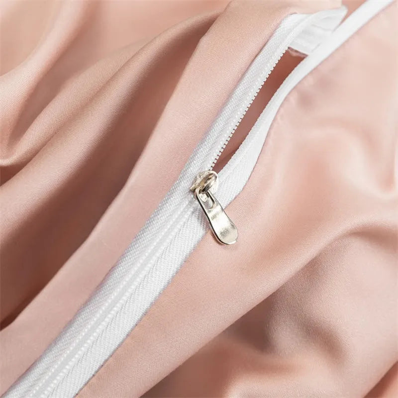 softest luxury bed sheets Solid Color 600TC Eucalyptus Lyocell Bedding Set - Pink